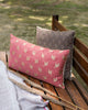 Bird Lumbar Cushion Cover - Pink