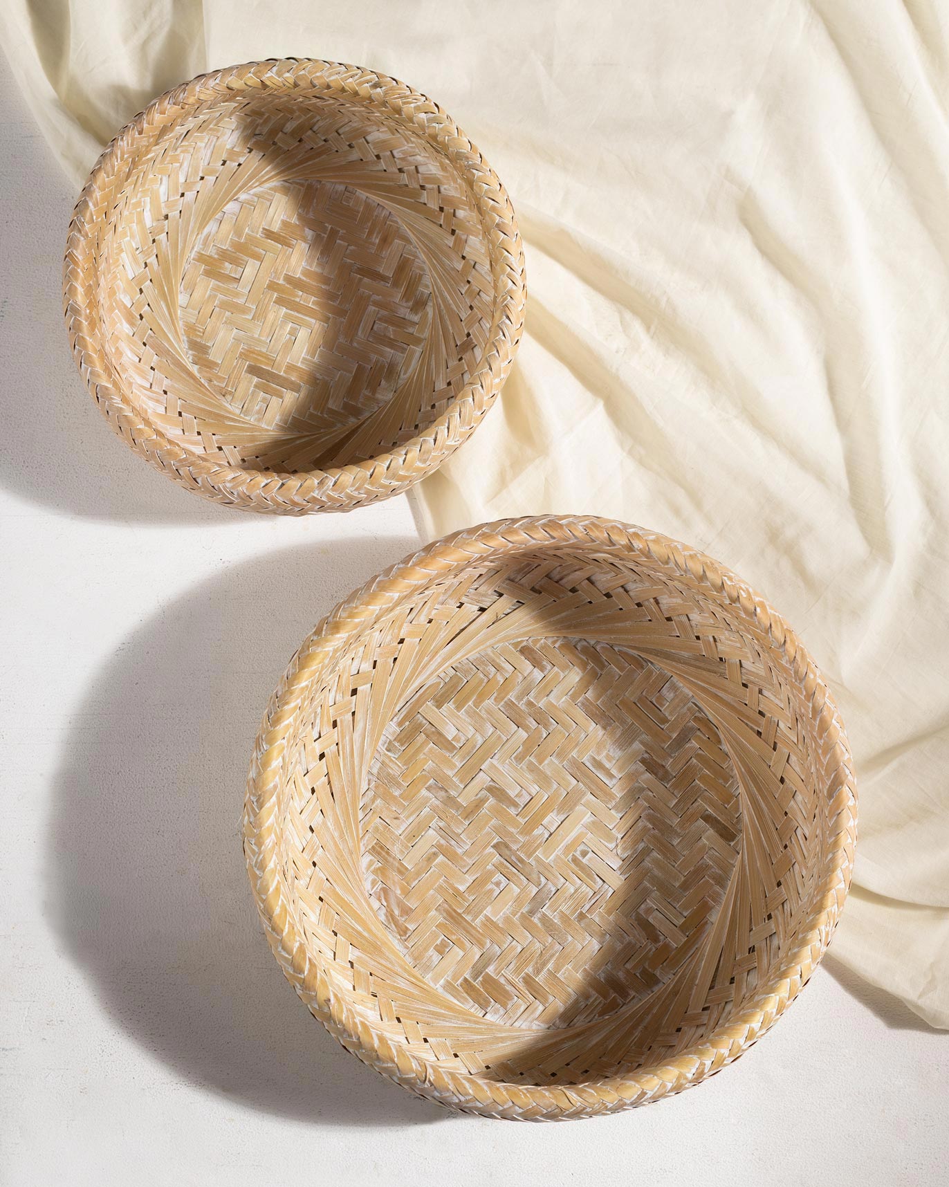 Double Walled Bamboo Fruit Baskets (Set of 2)