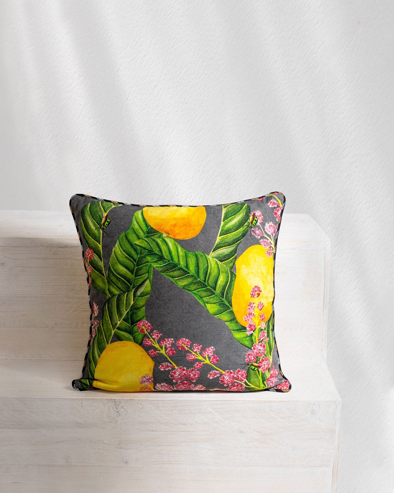 Madagascar Mango Cushion Cover - Charcoal