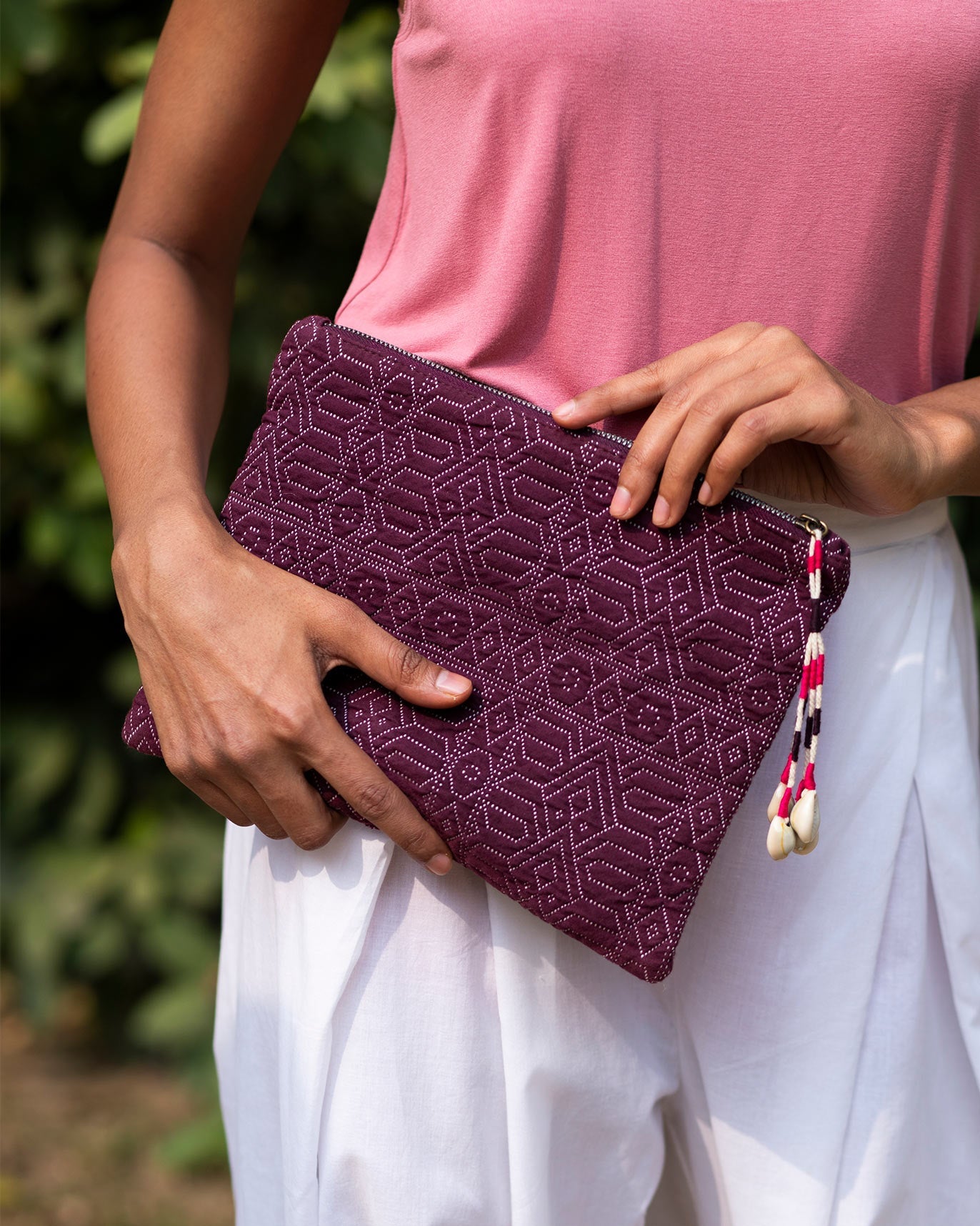 Midi Jacquard Pouch - Purple