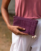 Jumbo Jacquard Pouch - Purple