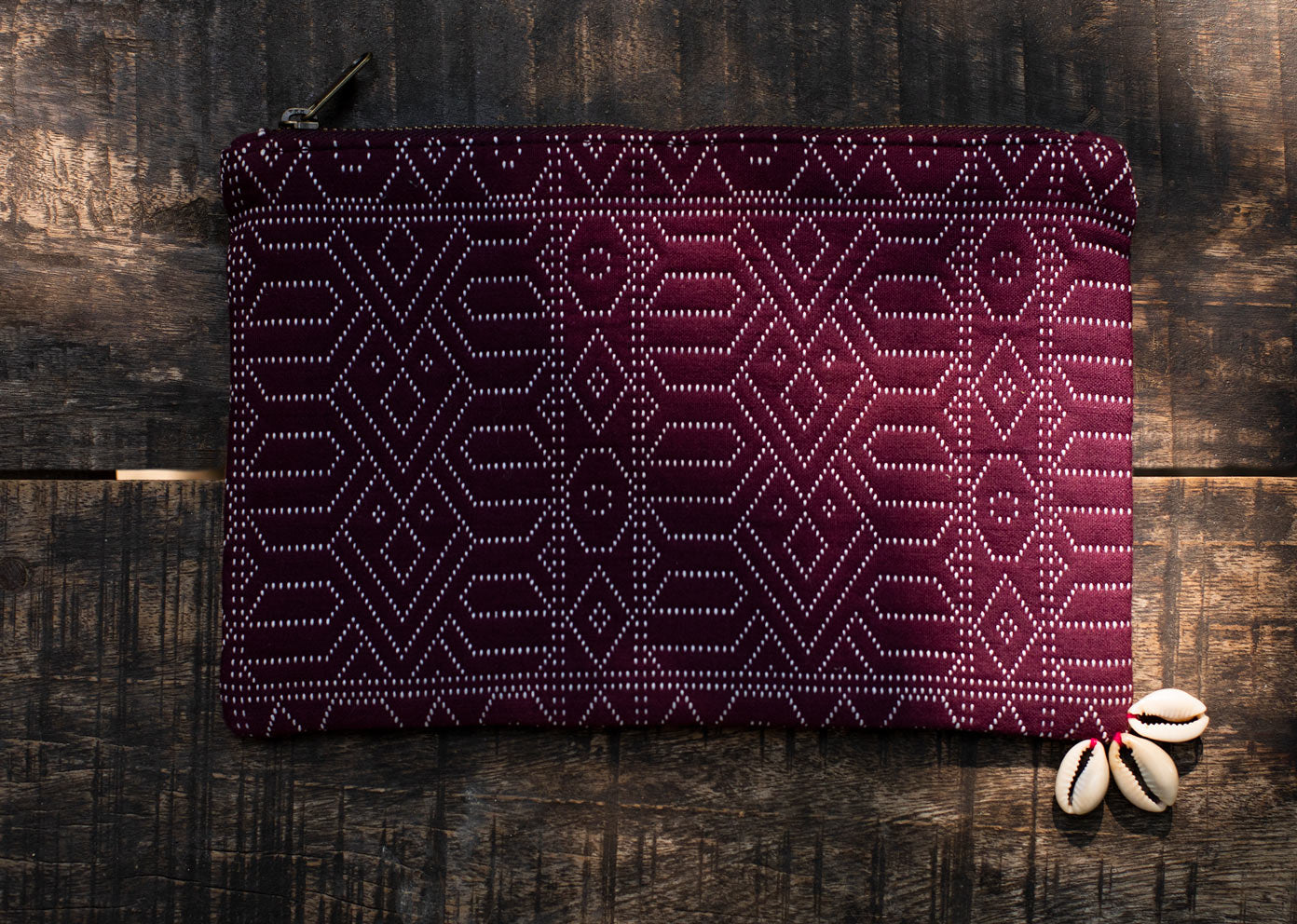 Jumbo Jacquard Pouch - Purple