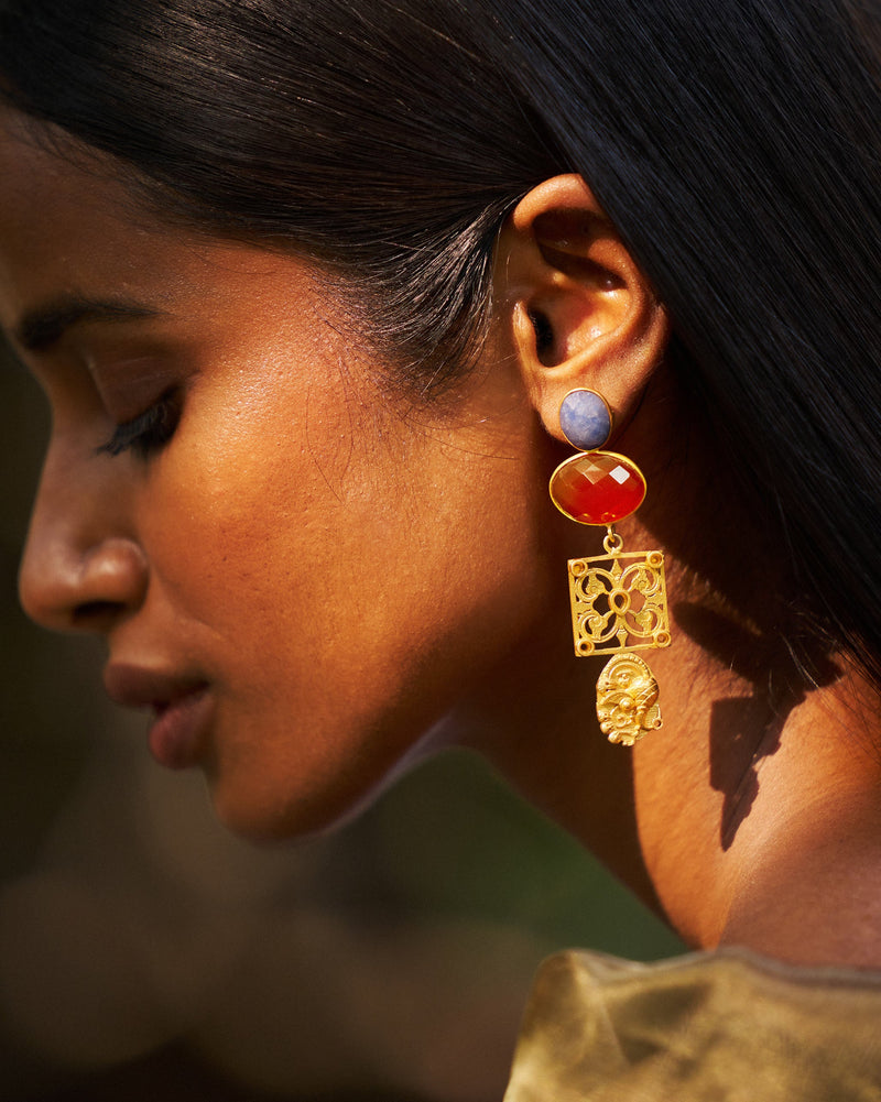 Sitara Jali Earrings - Gold