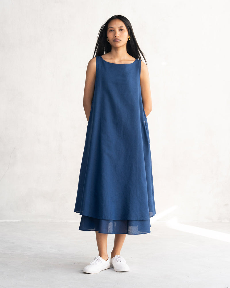 Double Layer Dress - Indigo