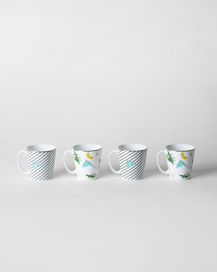 Botanical Coffee Mugs - Set of 4