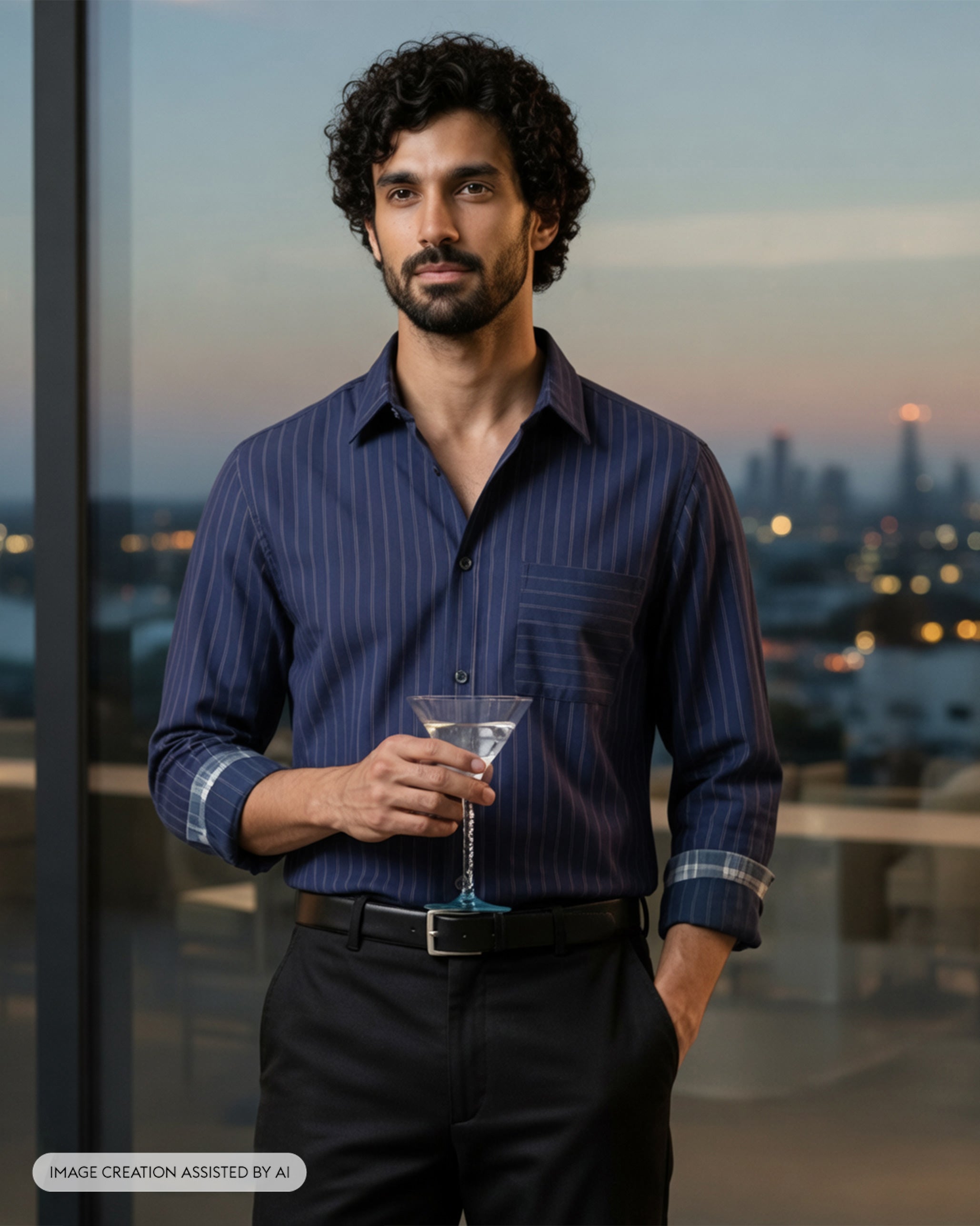 Flow Shirt - Striped Yarn-Dyed Cotton Tailored Fit