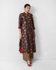 The Kovai Kurta Set - Chocolate Brown & Gold Print