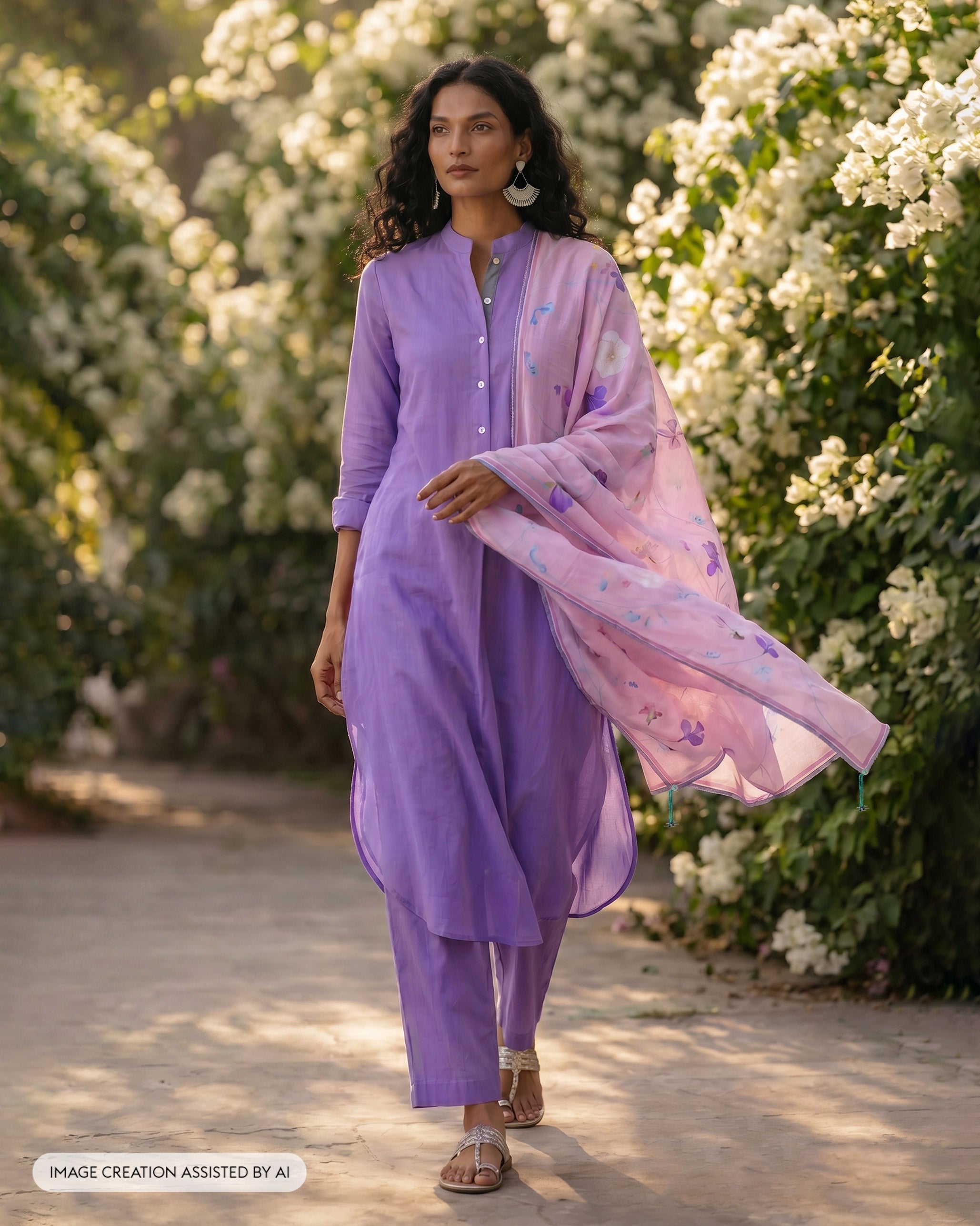 Ganga Jaal Dupatta - Printed Chanderi
