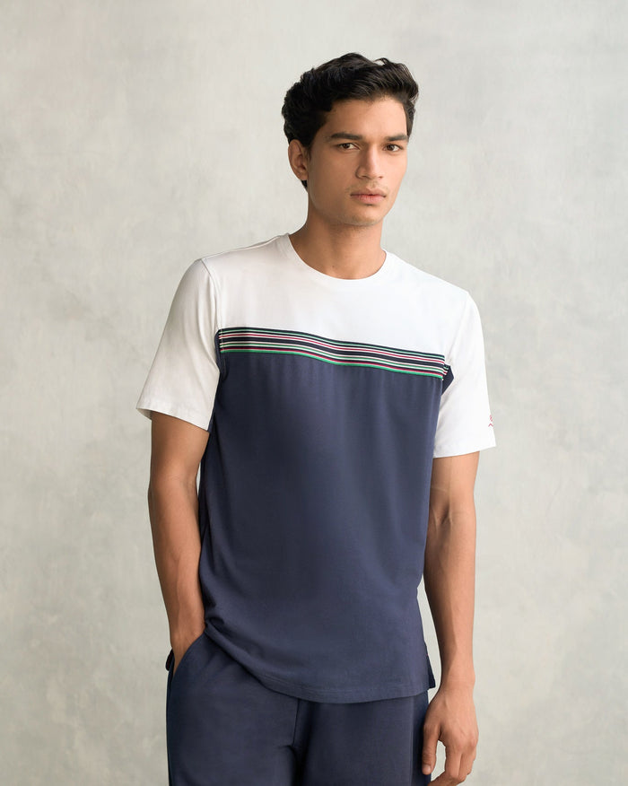 Everyday Crew Neck T-shirt - Navy & White