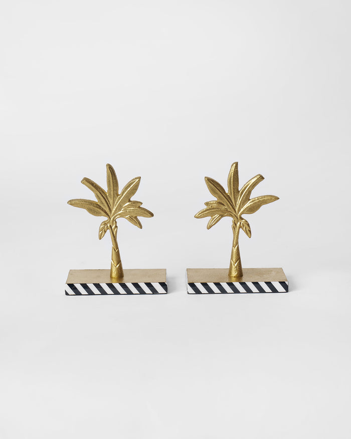 Gilded Palm Bookends