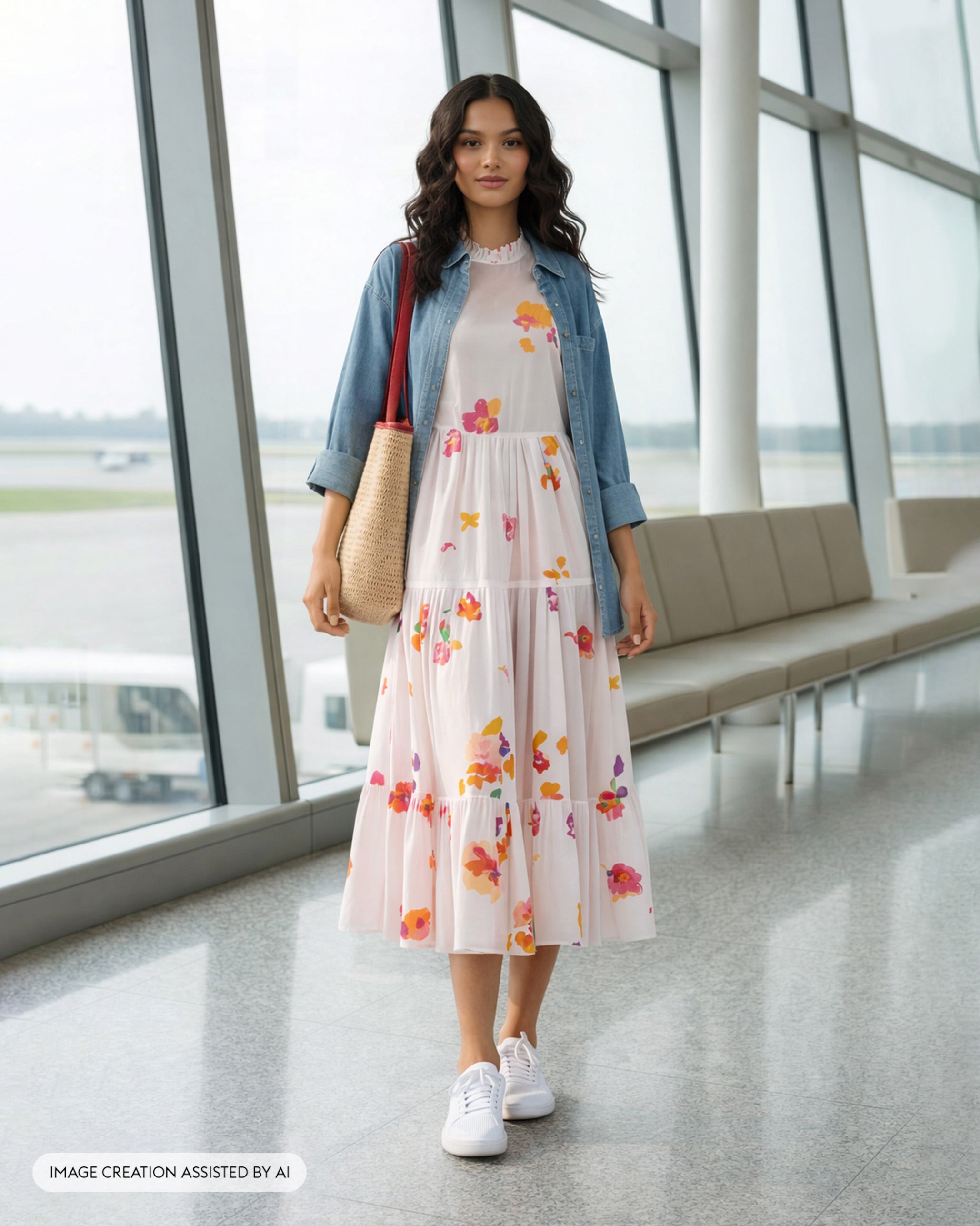 Reah Dress - Printed Cotton Kora Relaxed Fit