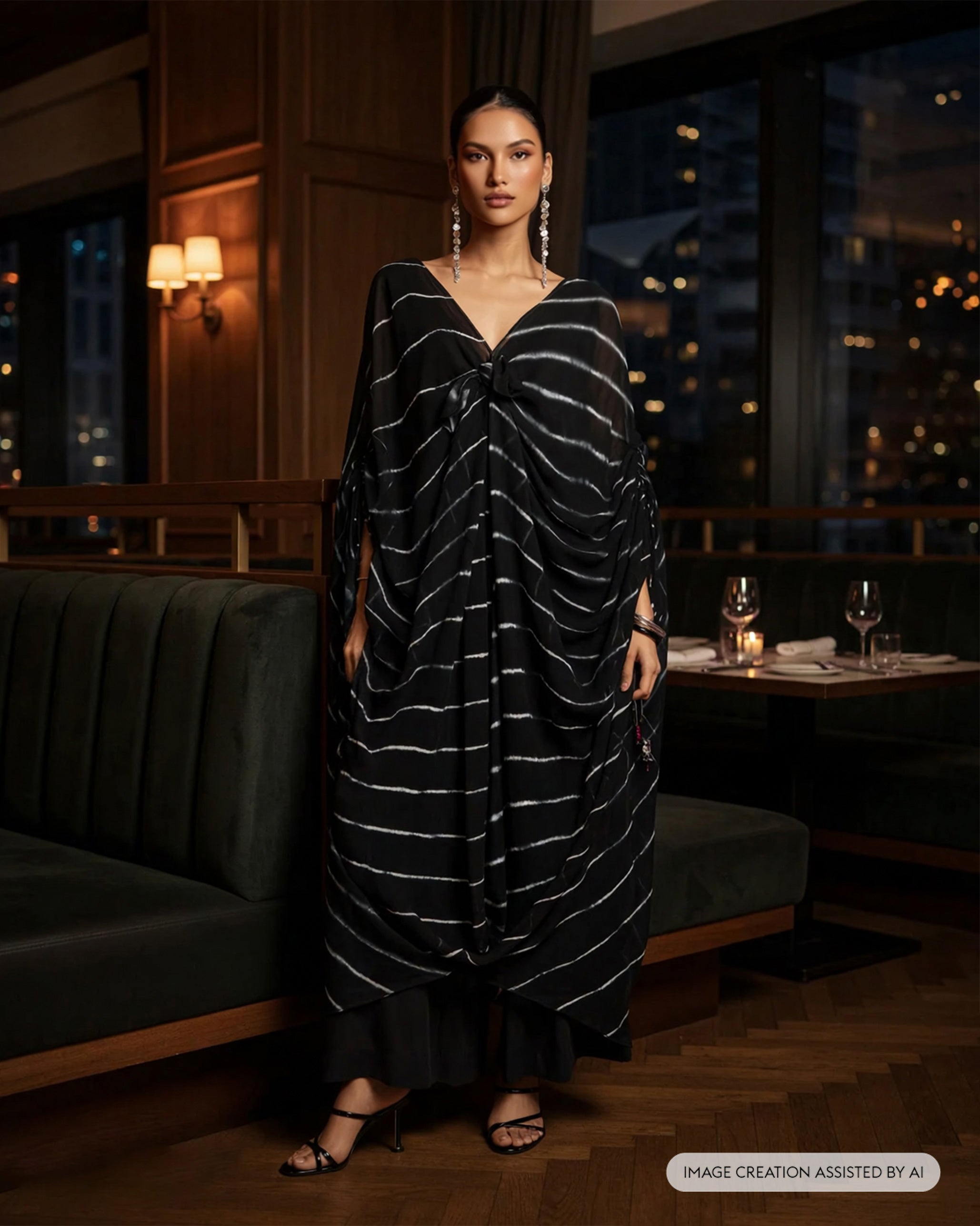 Isla Kaftan - Leheriya Bemberg Chiffon Relaxed Fit