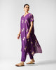 The Diu Kurta Set - Purple & Gold Printed