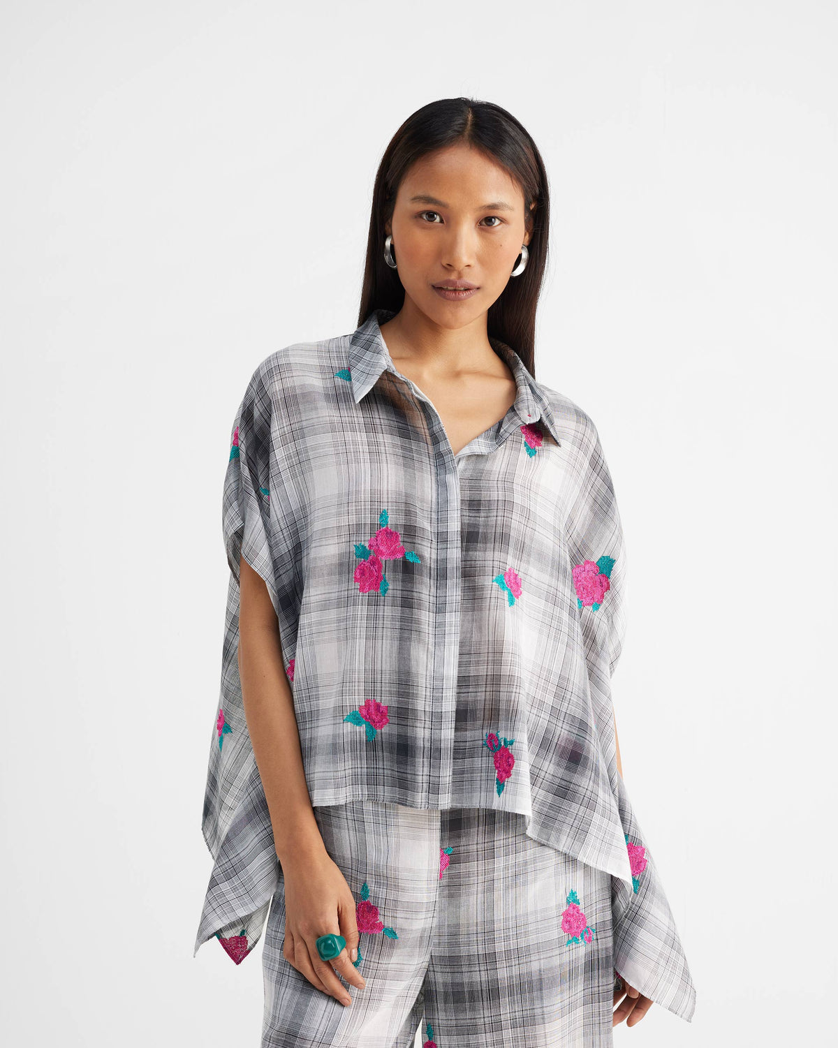 Basic Pyjamas - Black & White Embroidery