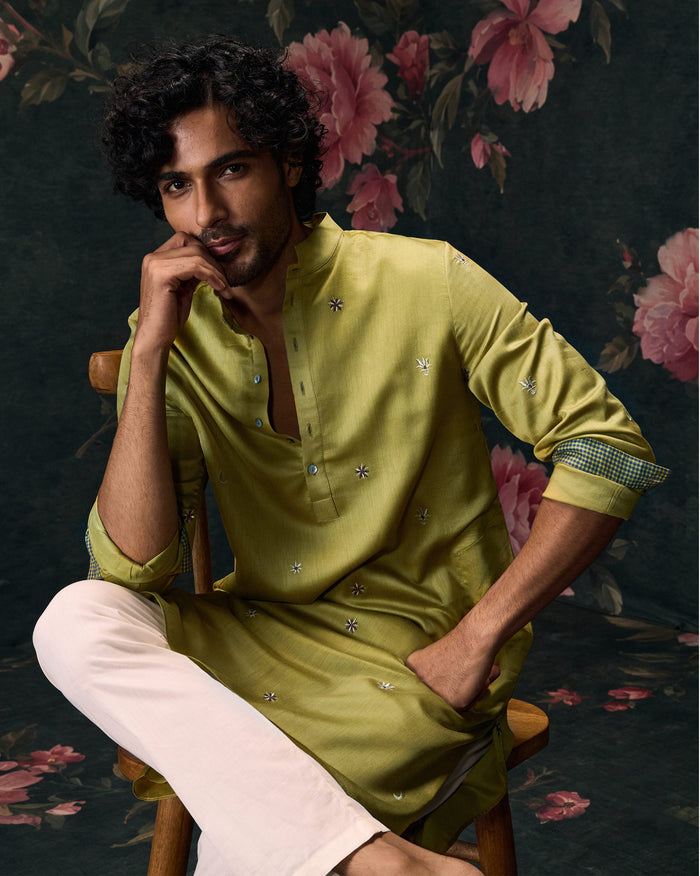 Rey Kurta - Cotton Silk Classic Fit