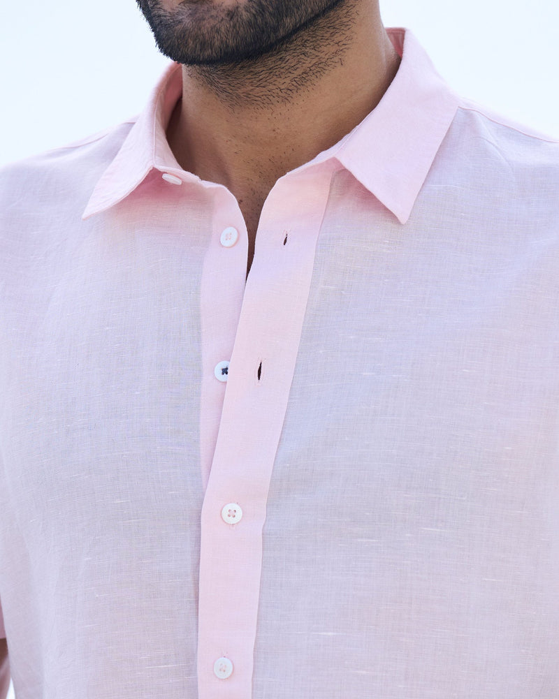 Slim Half Sleeve Shirt - Pink