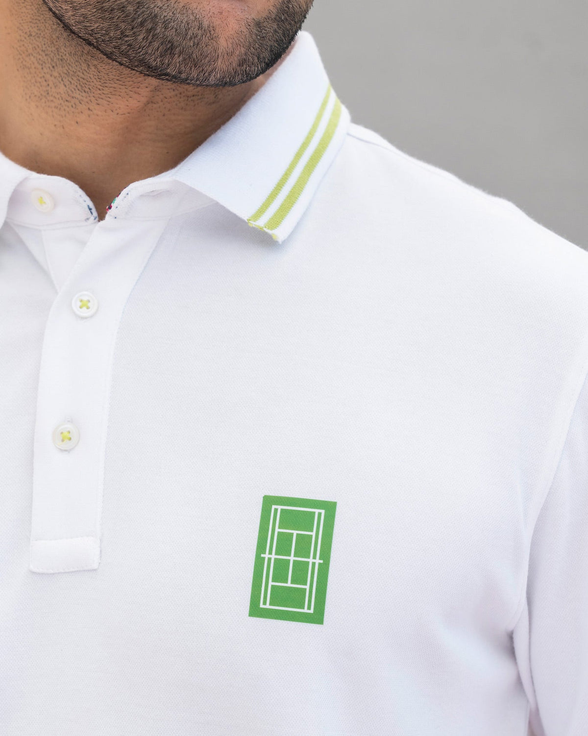 Nico Tennis Polo T-shirt - White & Green