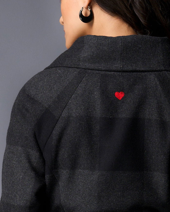 Shawl Collar Jacket - Black & Grey