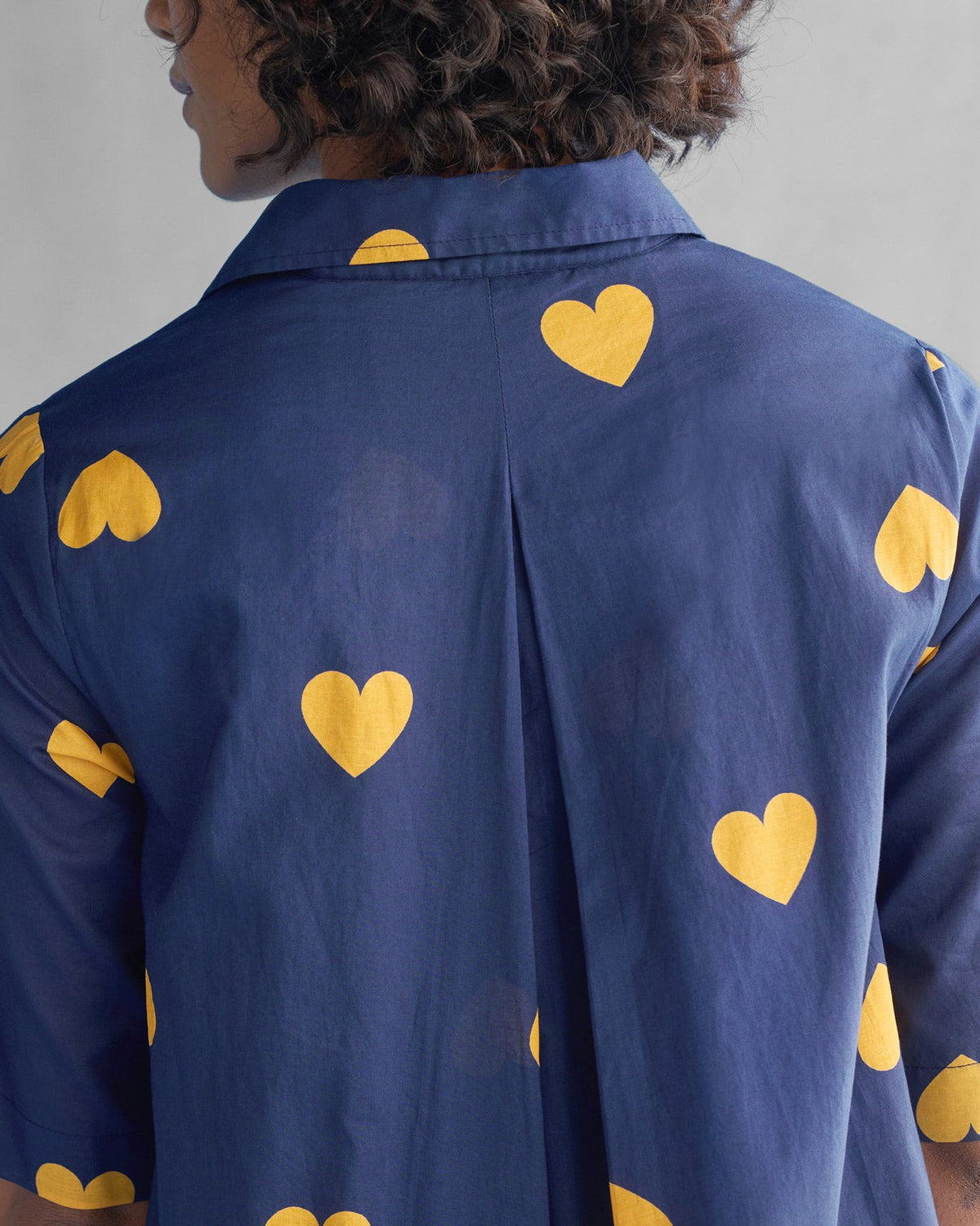 Happy Heart Dress - Navy & Ochre