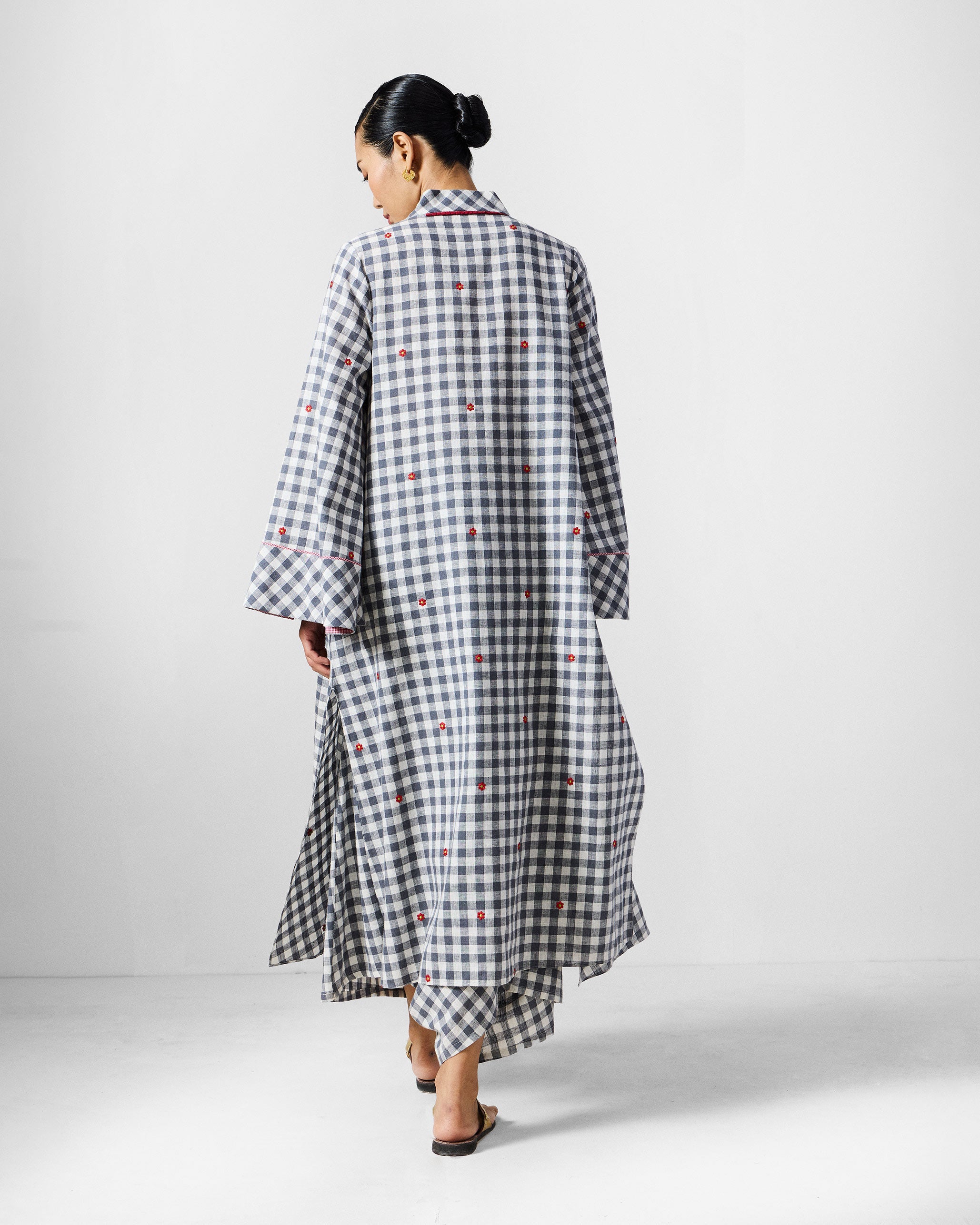 The Dhauli Kurta Set - Grey & White Checks