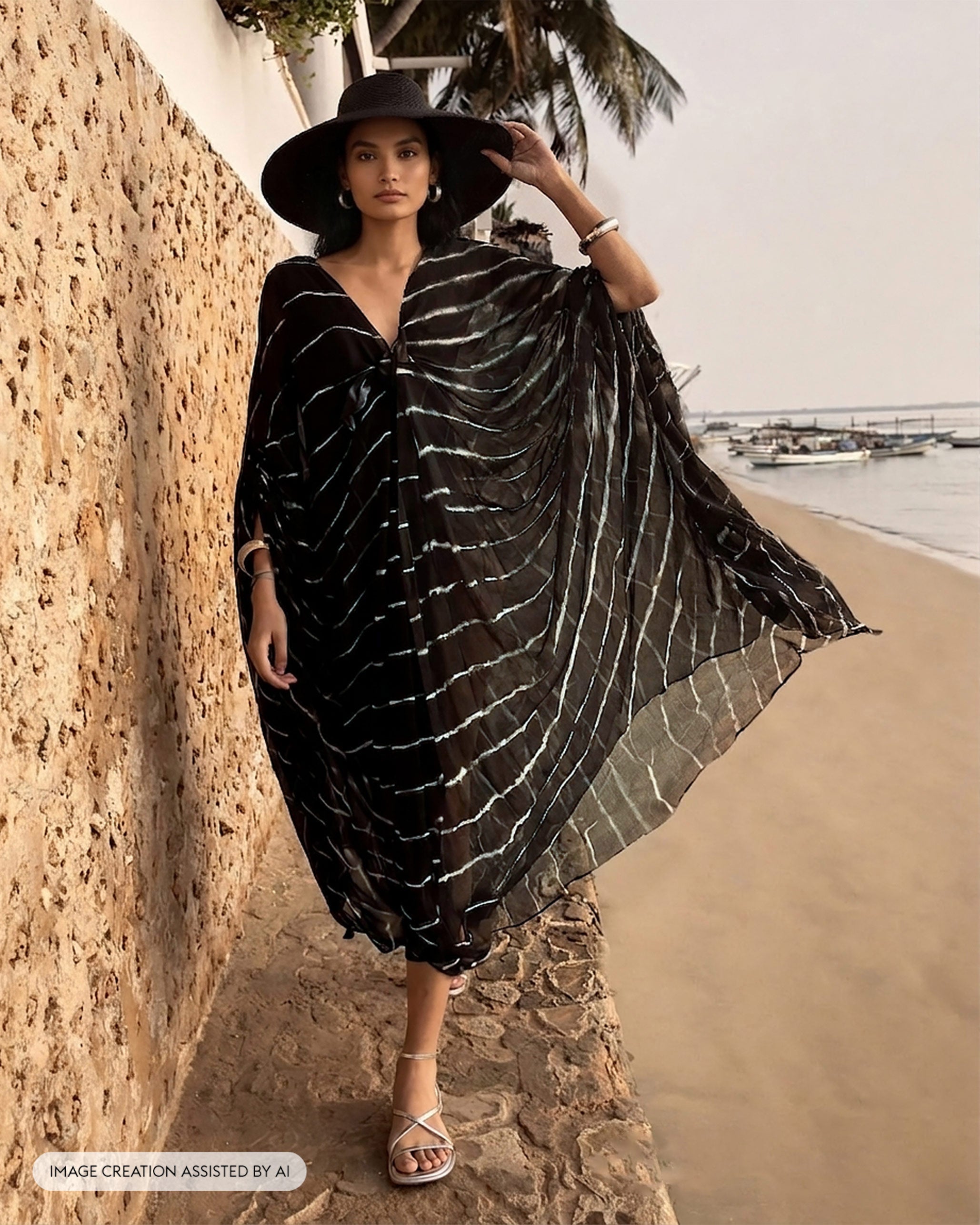 Isla Kaftan - Leheriya Bemberg Chiffon Relaxed Fit