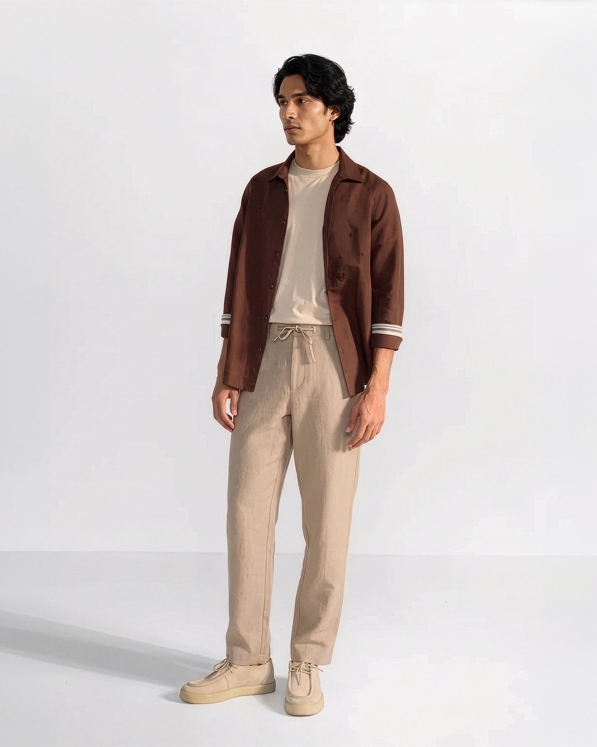 Classic Shirt - Brown Embroidered
