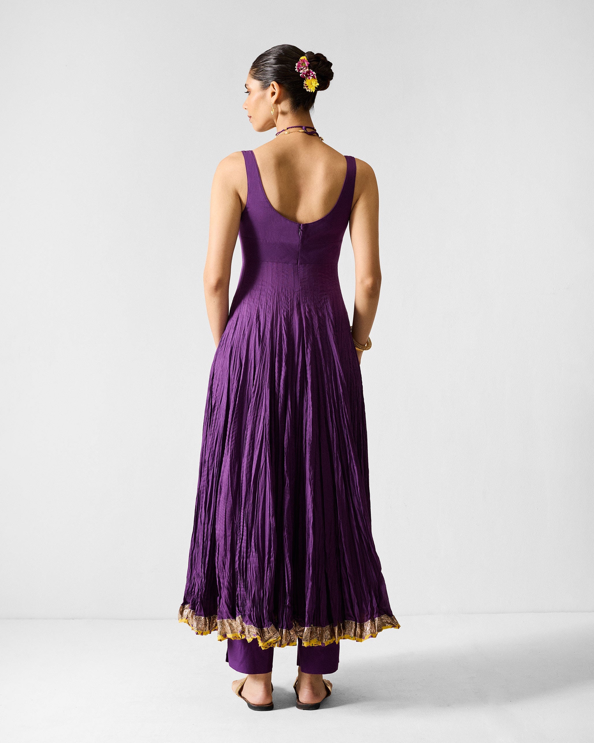 The Kochi Kurta Set - Purple & Gold