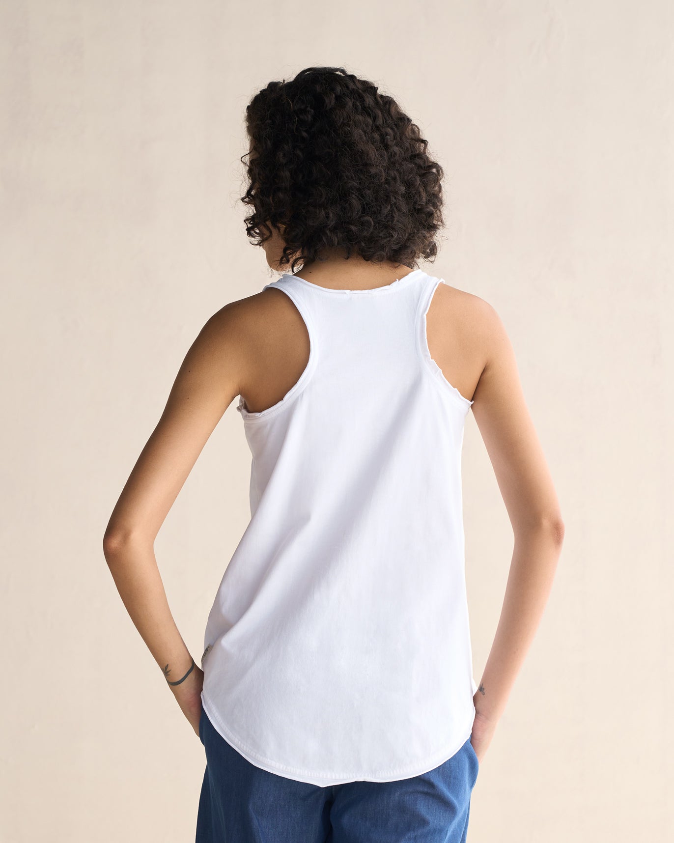 Ukiyo Racerback Tank - White