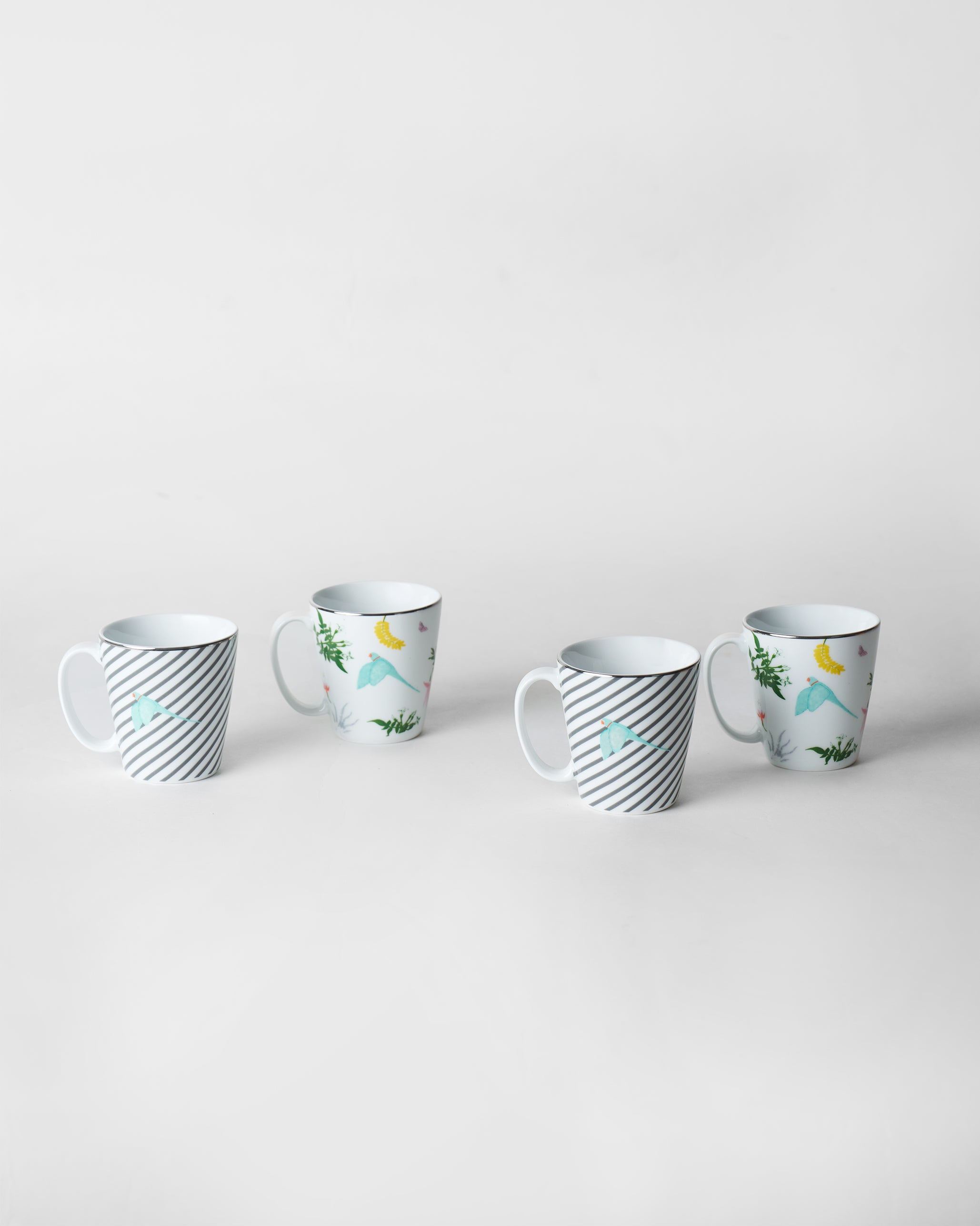 Botanical Coffee Mugs - Set of 4