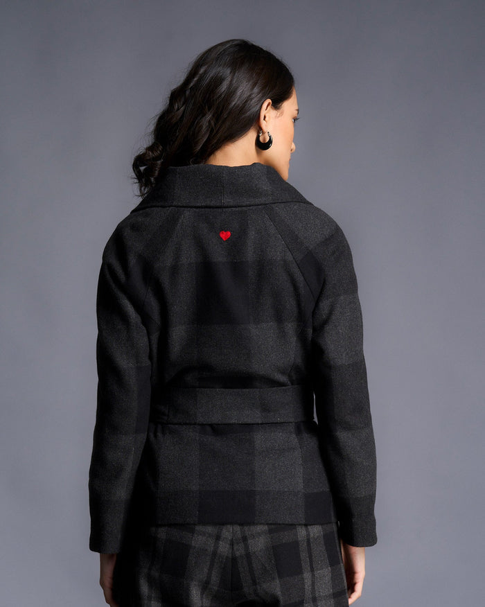 Shawl Collar Jacket - Black & Grey