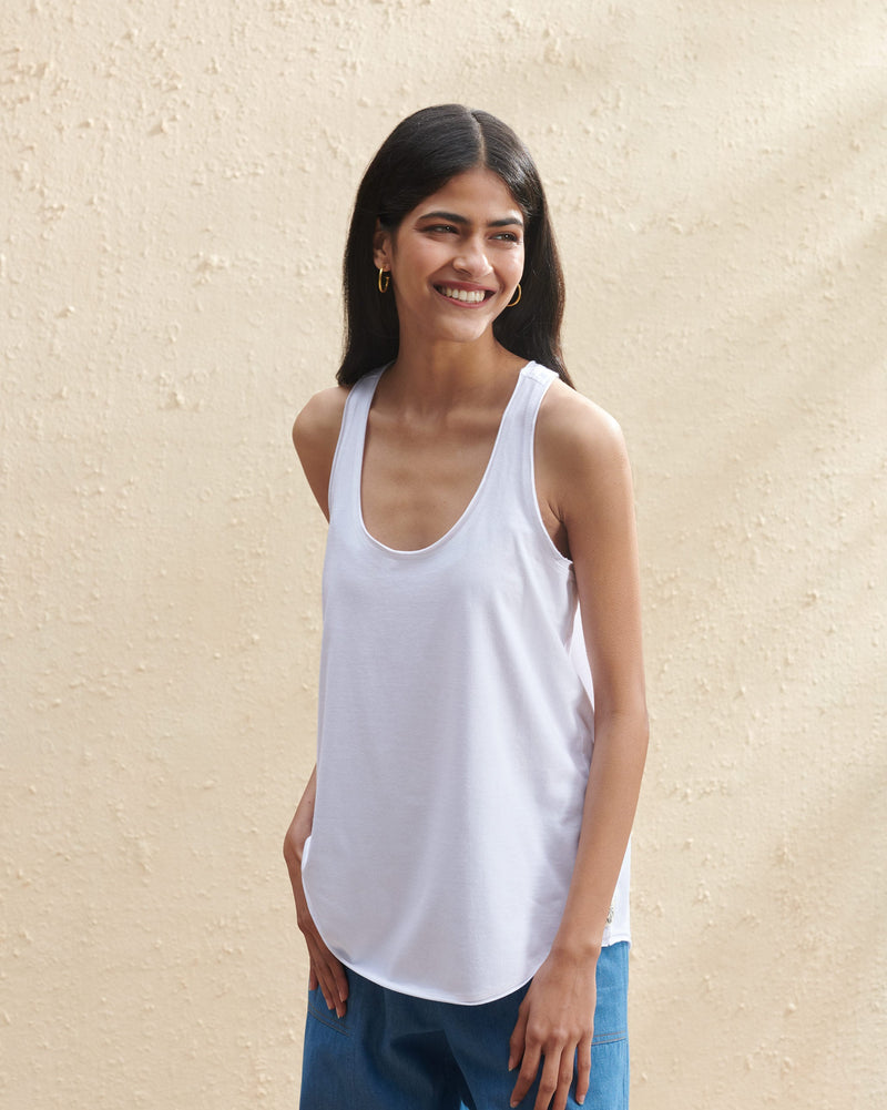 Ukiyo Racerback Tank - White