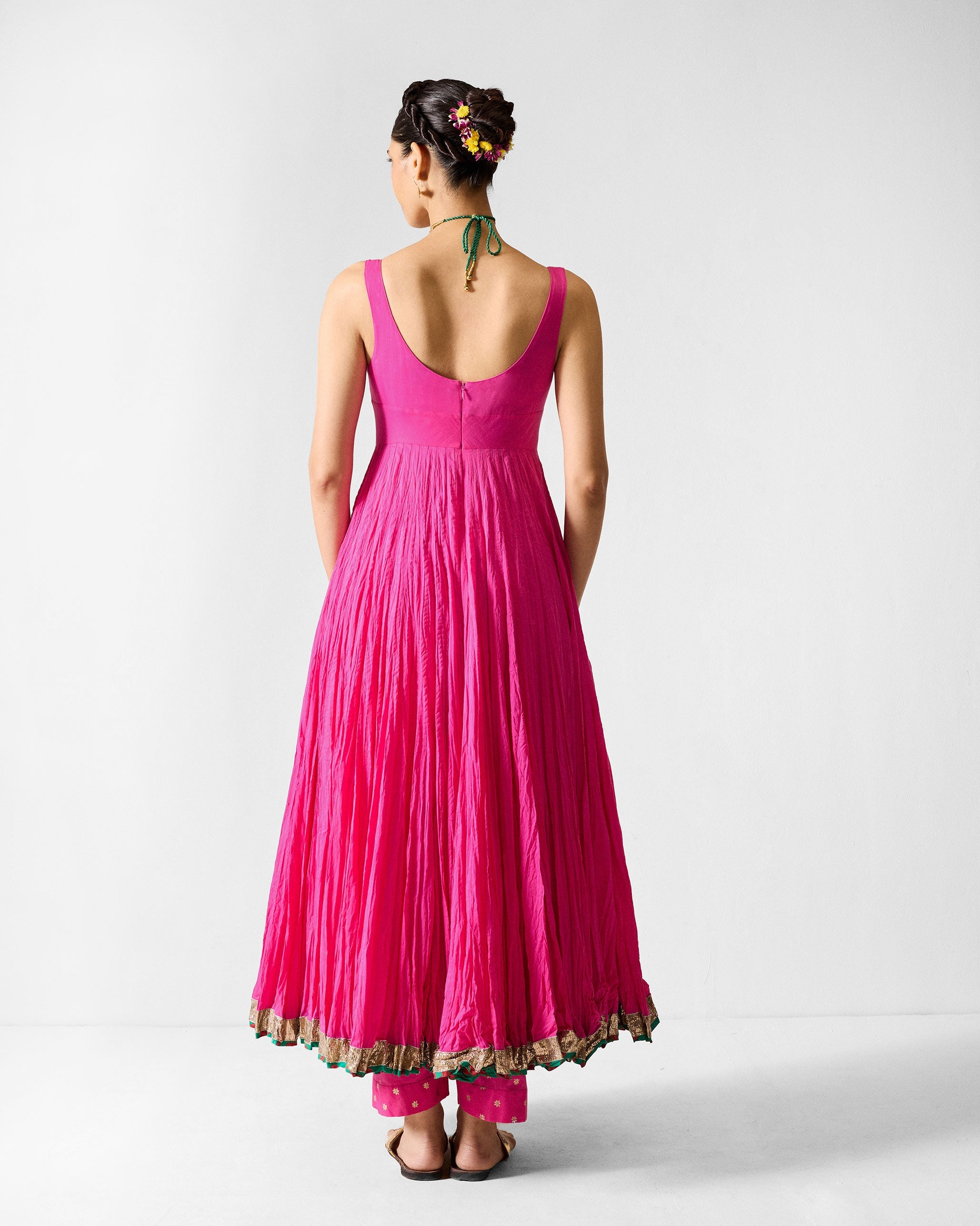 The Kochi Kurta Set - Fuchsia & Gold