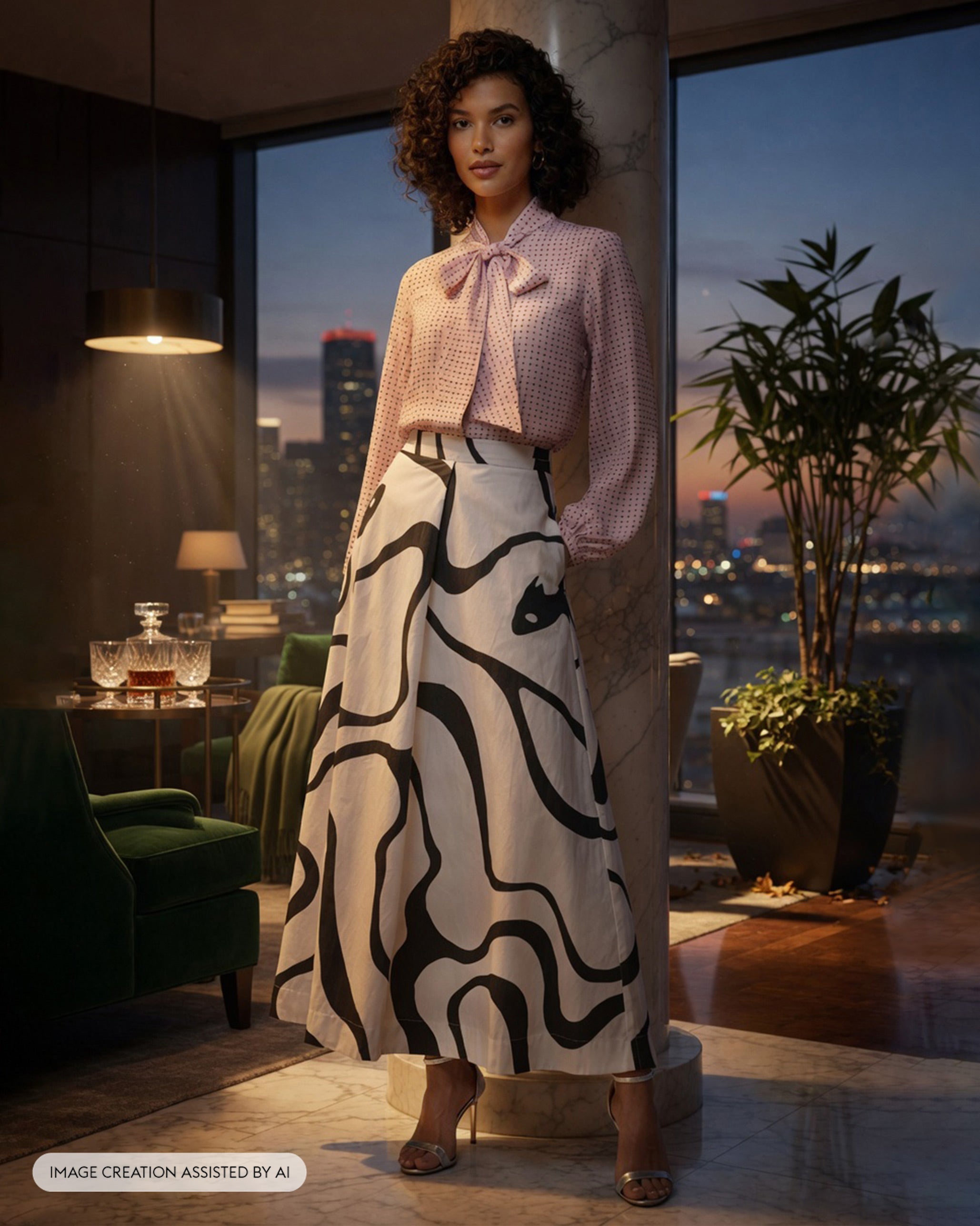Spring Tie Shirt - Printed Bemberg Tailored Fit