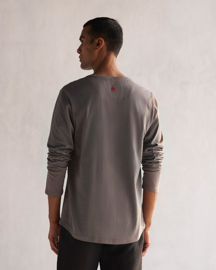 Basic Full Sleeve T-shirt - Charcoal