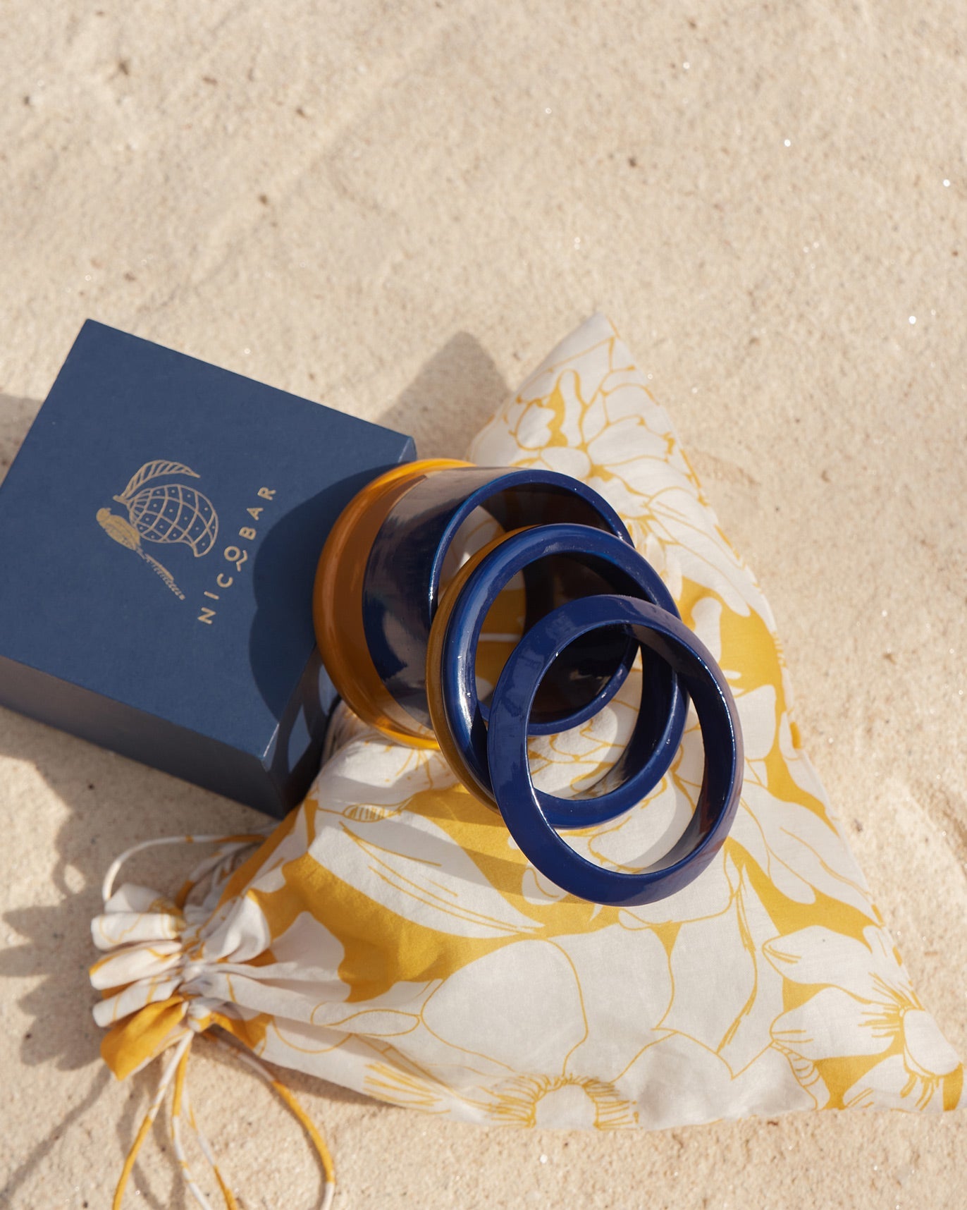 Thazin Bangle - Ochre & Blue