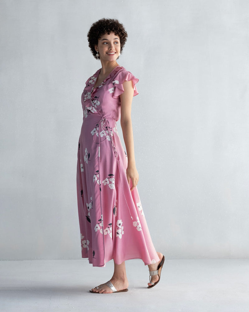 Floral Maxi Dress with Slip - Pink