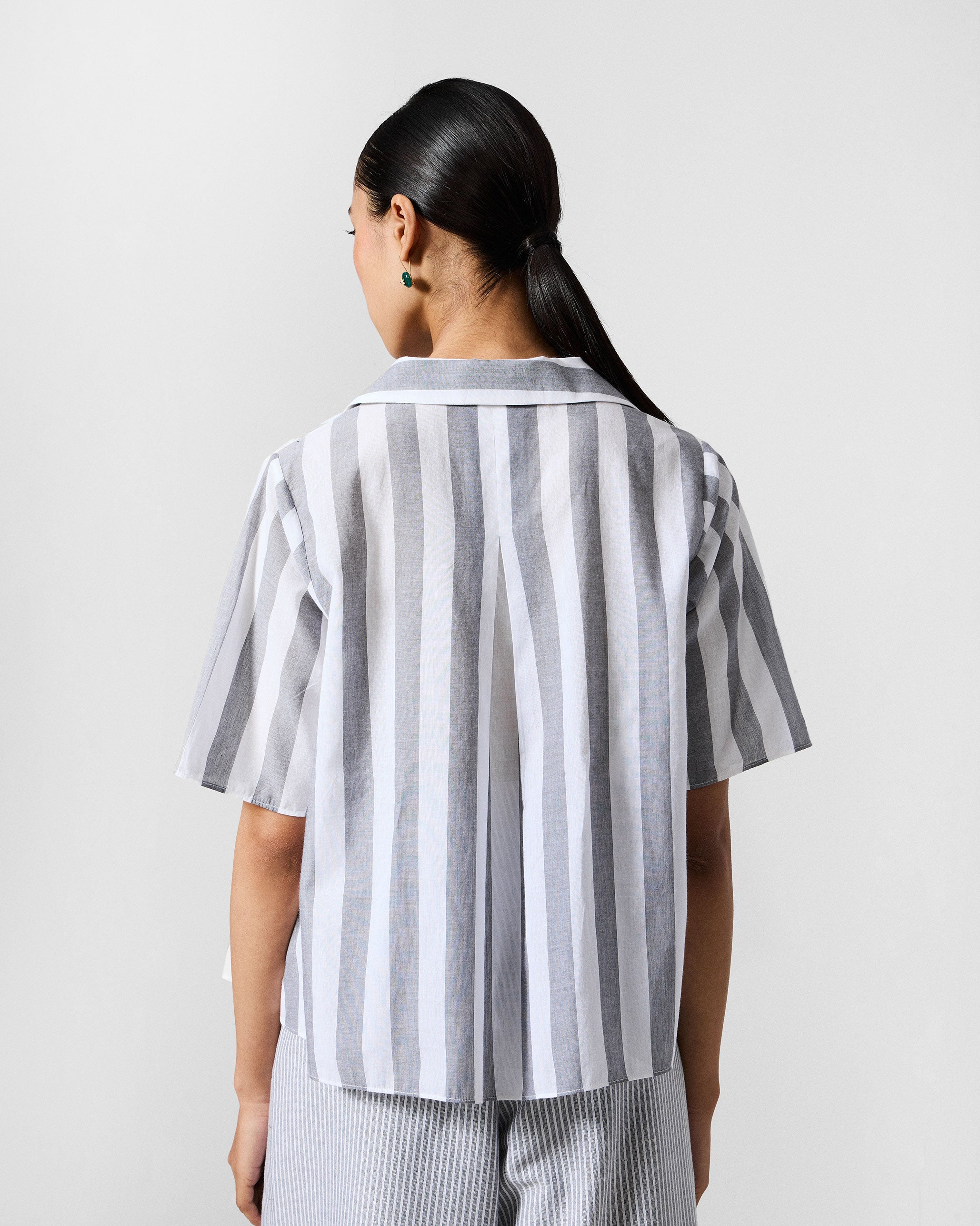 The Rann Shirt Set - Grey & White Stripes