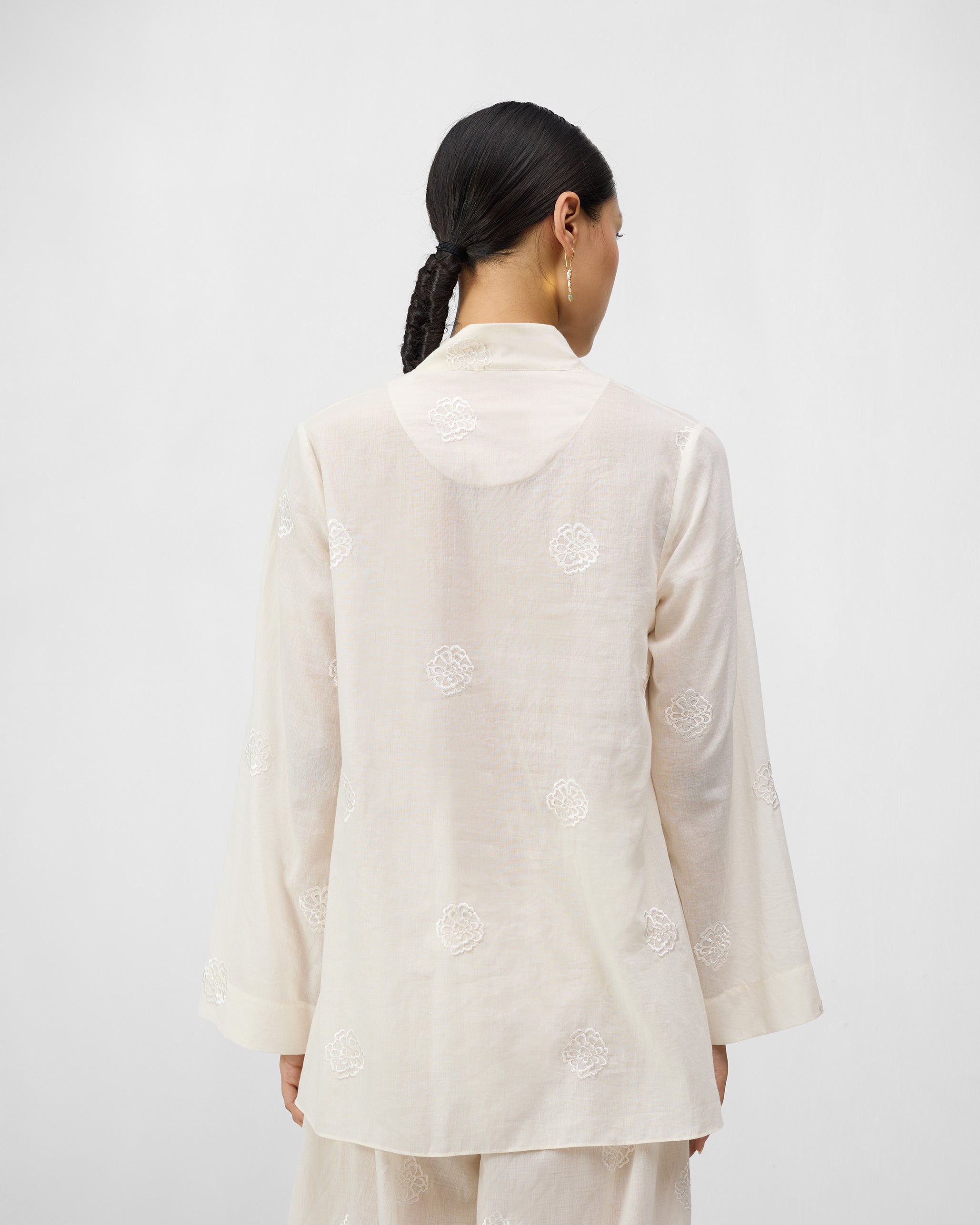 The Necktie Set - Ivory Embroidered