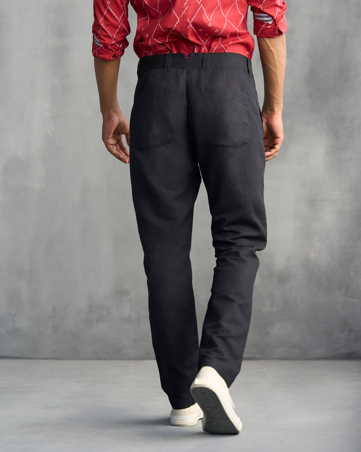 Back of black Comoros Trousers worn by a person.