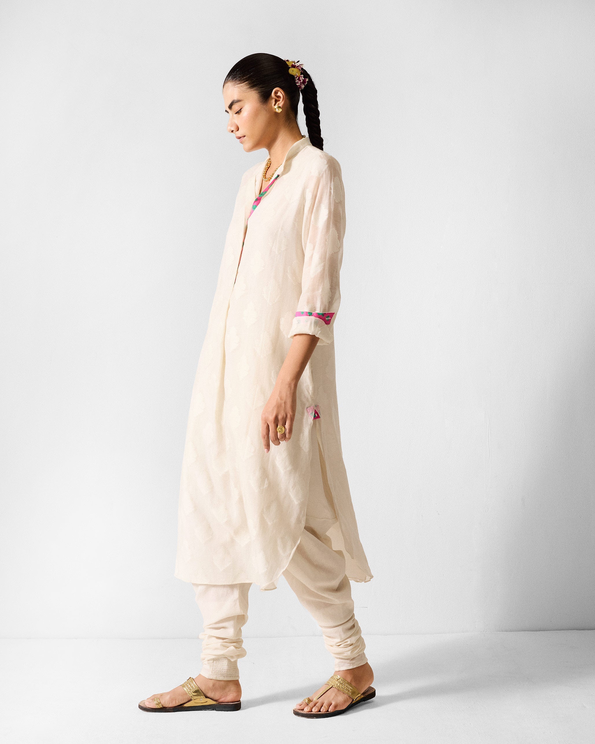 The Basic Long Length Kurta Set - Ivory