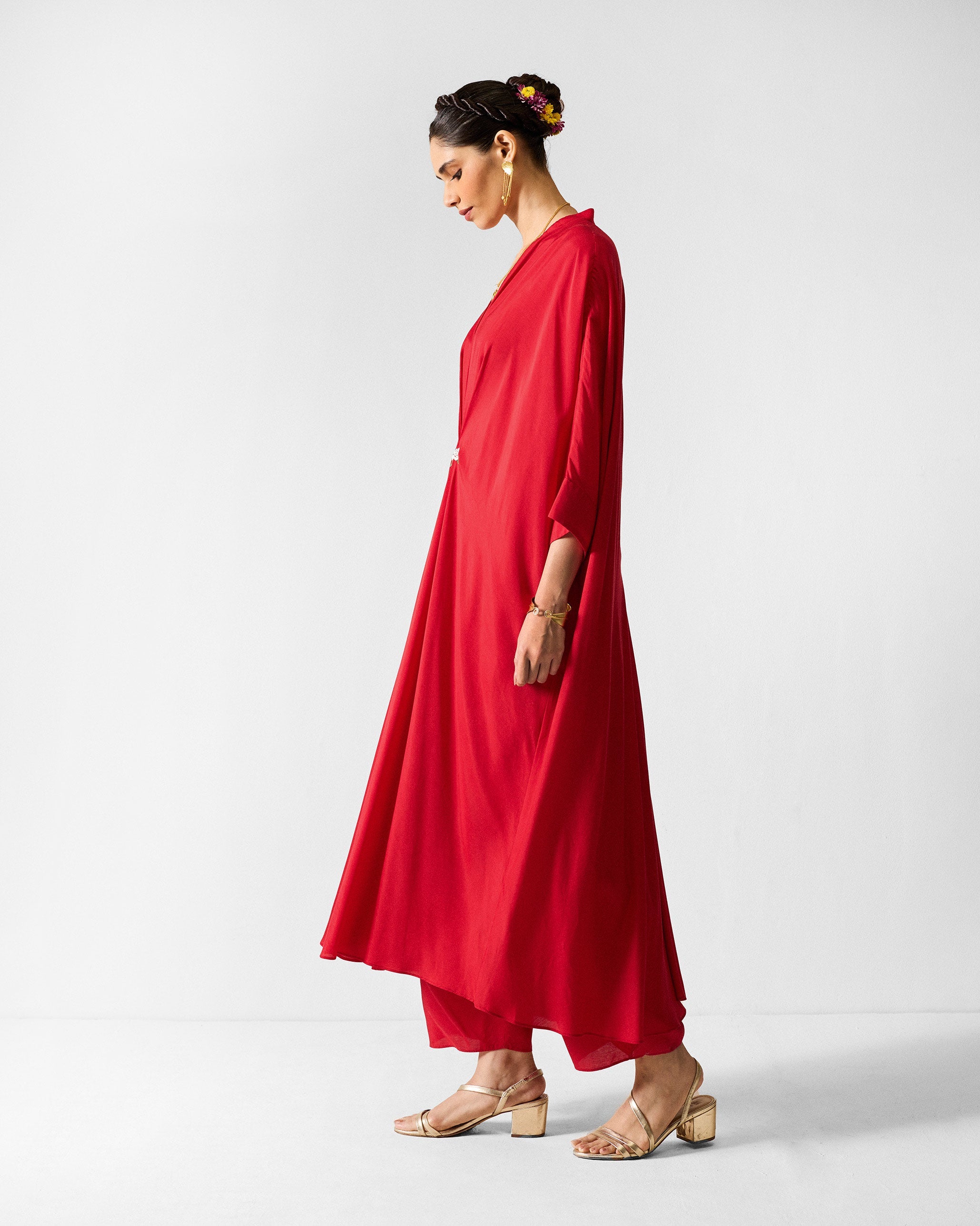 The Tapi Kaftan Set - Red