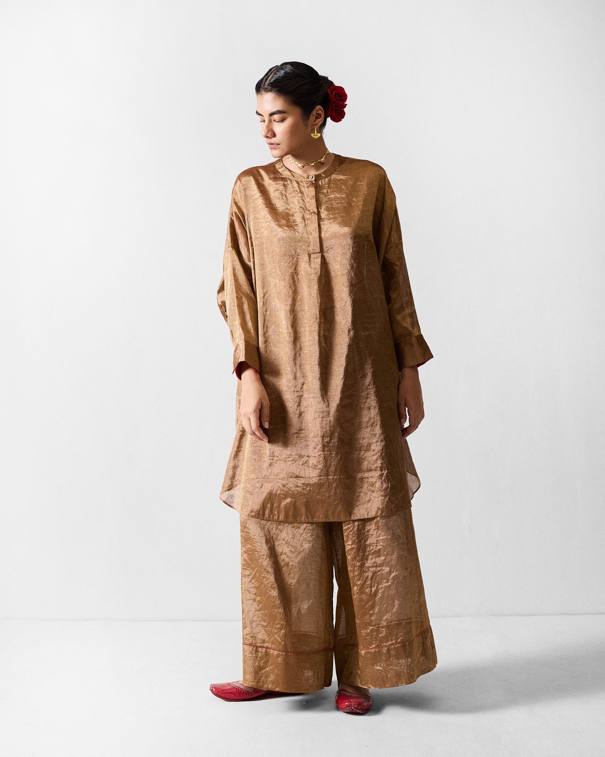 The Lazy Sunday Tunic Set - Gold