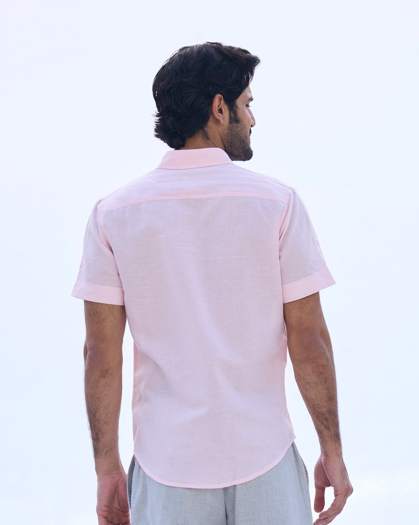 Slim Half Sleeve Shirt - Pink