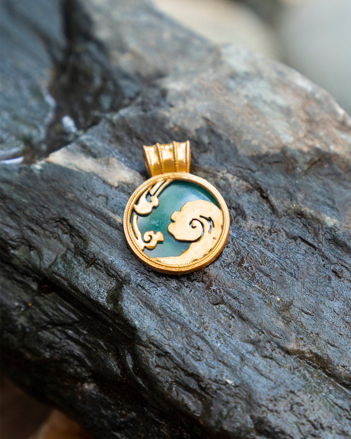 Gush Water Sign Charm - Aqua & Gold