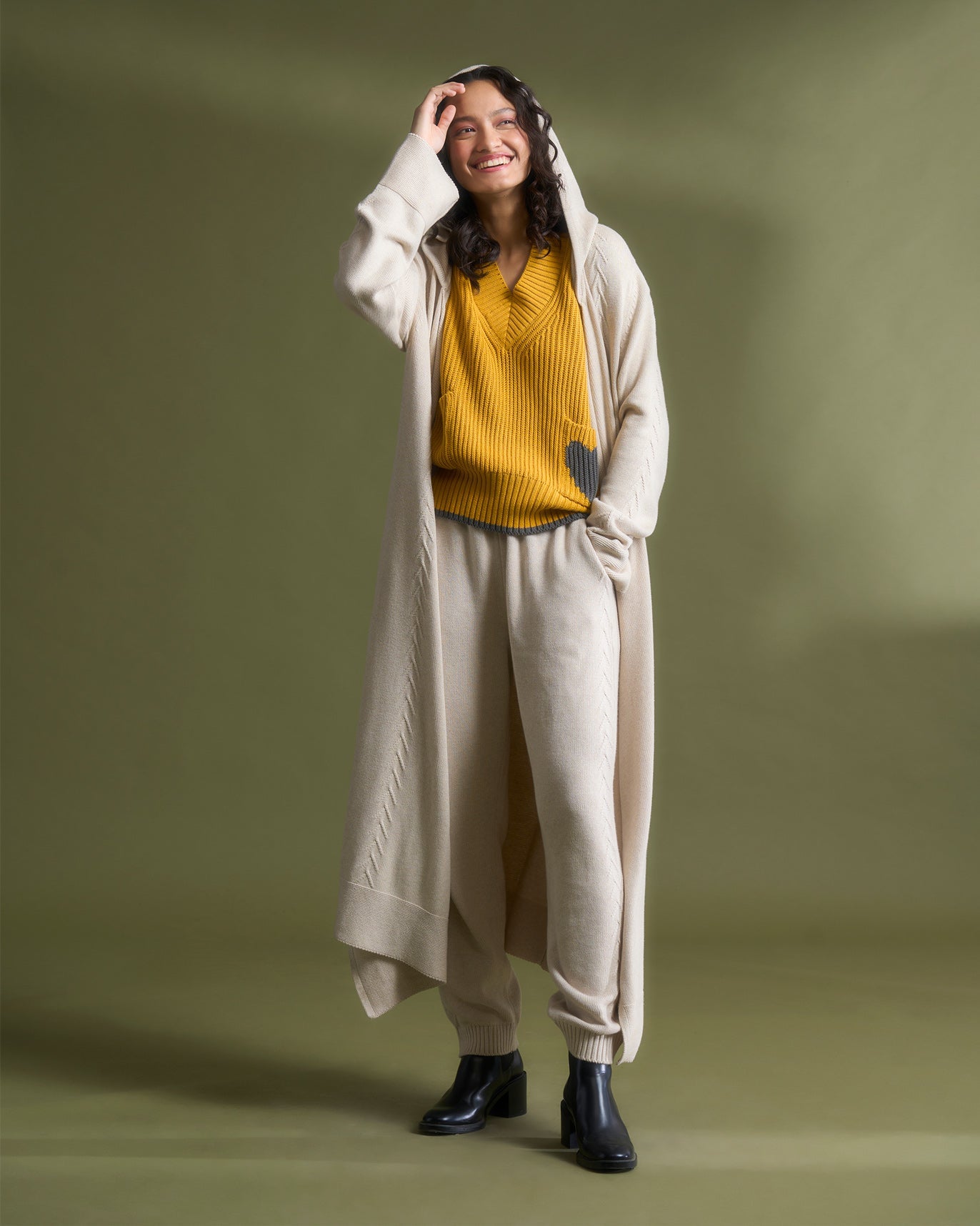 Hoodie Cardigan - Oatmeal