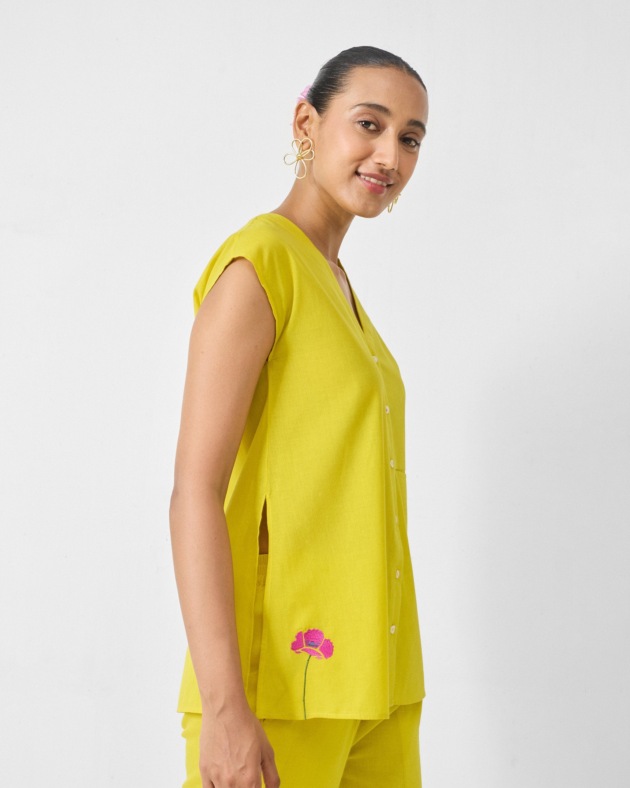 Pocket Top Set - Chartreuse