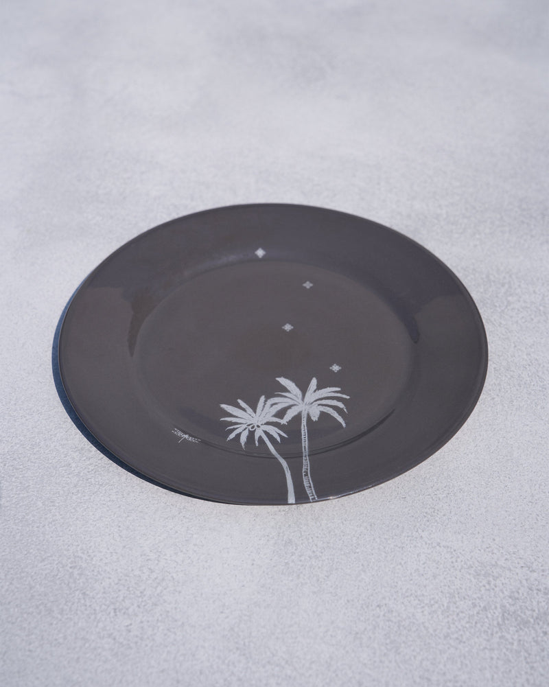 Swaying Palm Quarter Plate - Charcoal