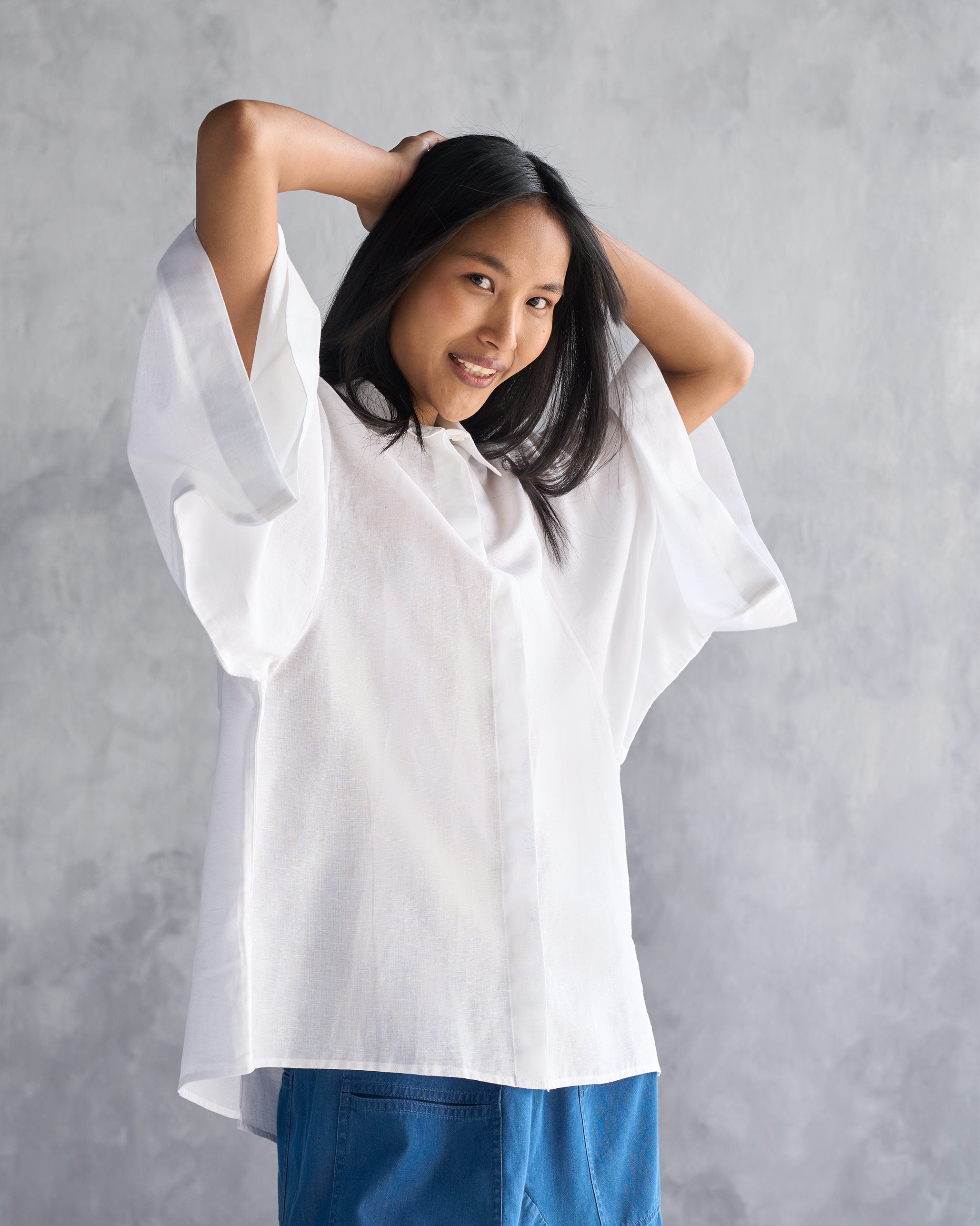 Drop Armhole Shirt - White