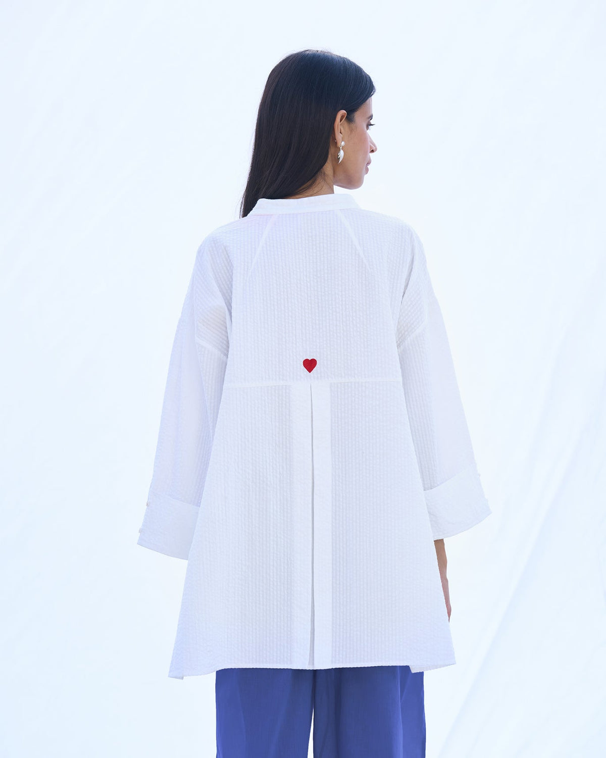 Cirrus Shirt - White Seersucker