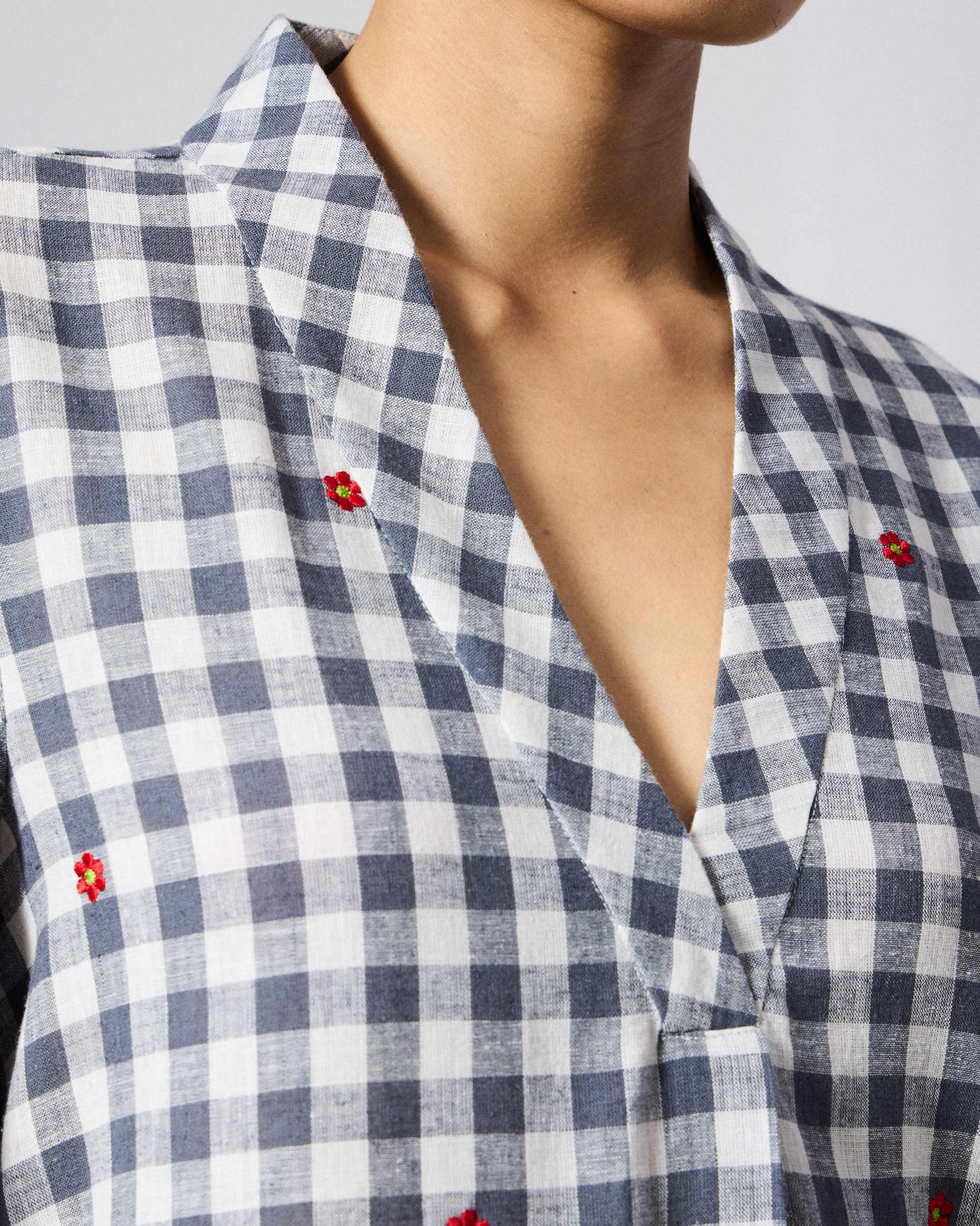 The Dhauli Kurta Set - Grey & White Checks